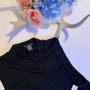 High neck black dress